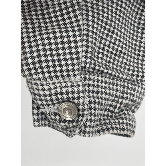 Princess Polly Jacket Cropped Women Size 4 Black White Houndstooth Cut Off Style - Picture 9 of 12